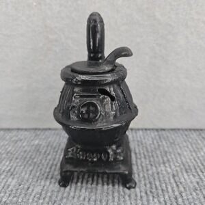 Cast Iron Miniature Dollhouse Pot Belly Stove‎ with cover